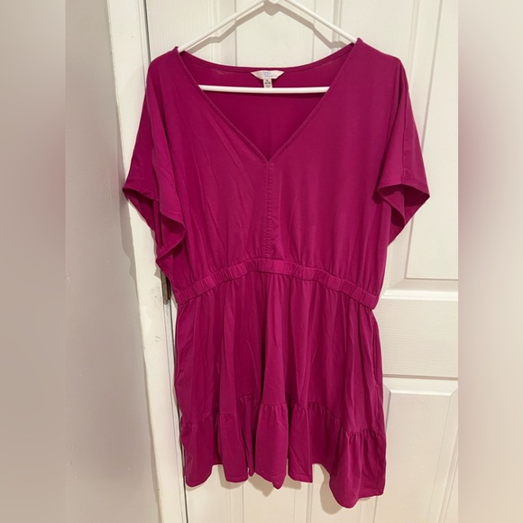 Tiered Pink Dress- Time and Tru- Size XL - Picture 1 of 6